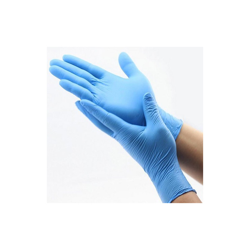 *Gants à Usage Unique Nitrile Bleu- non poudré - Taille S