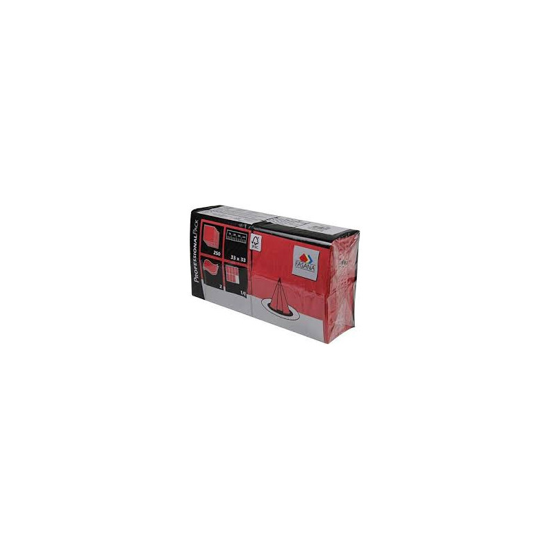 WT - Serviette Fasana Rouge 33x33cm 1/8 2 Couche*